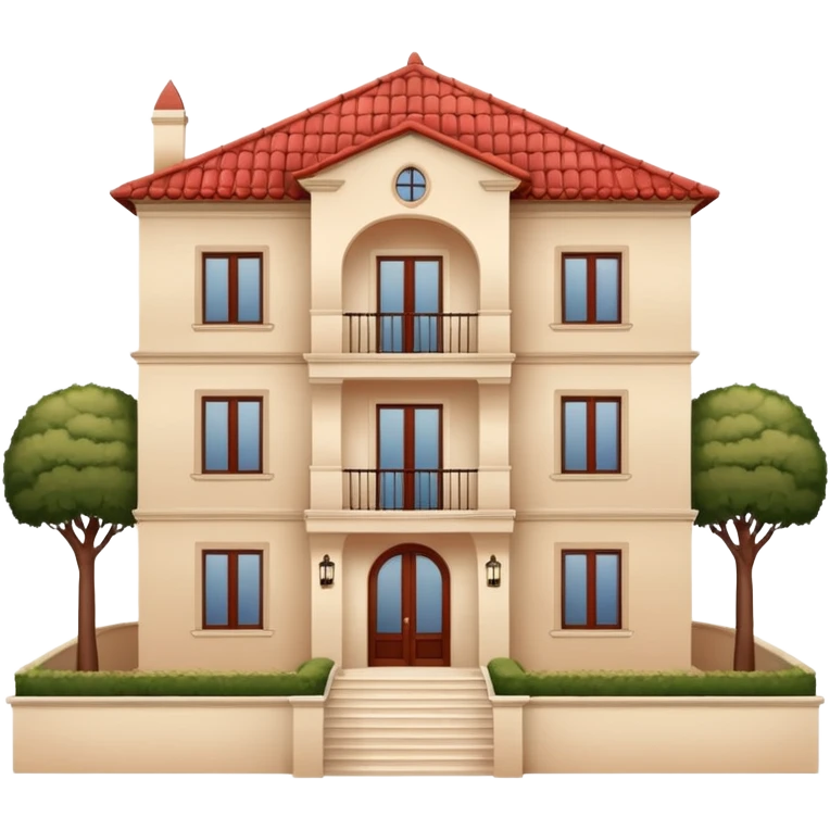 white 3 floor villa emoji