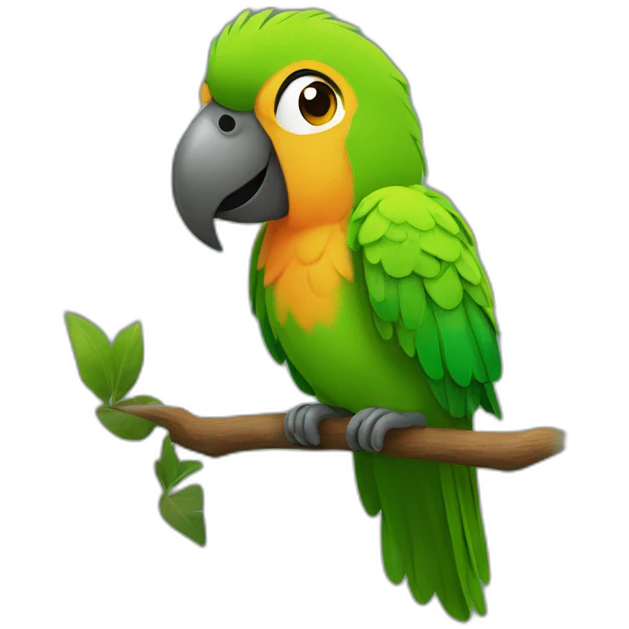 A green, singing parrot named Coco emoji