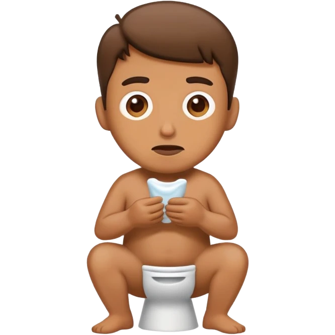 Man taking a poop emoji