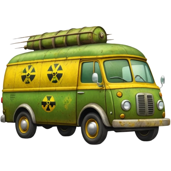 Heroic SuperBug Ron’s exterminator antique moving van  emoji