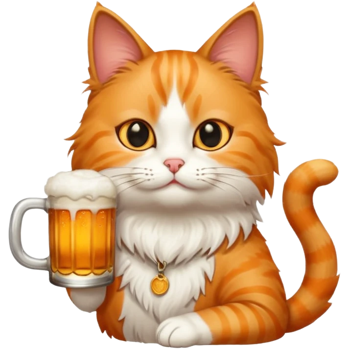 Un chat qui boit une bière emoji