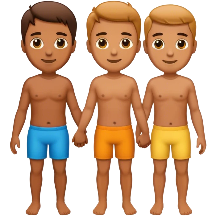 three men holding hands emoji