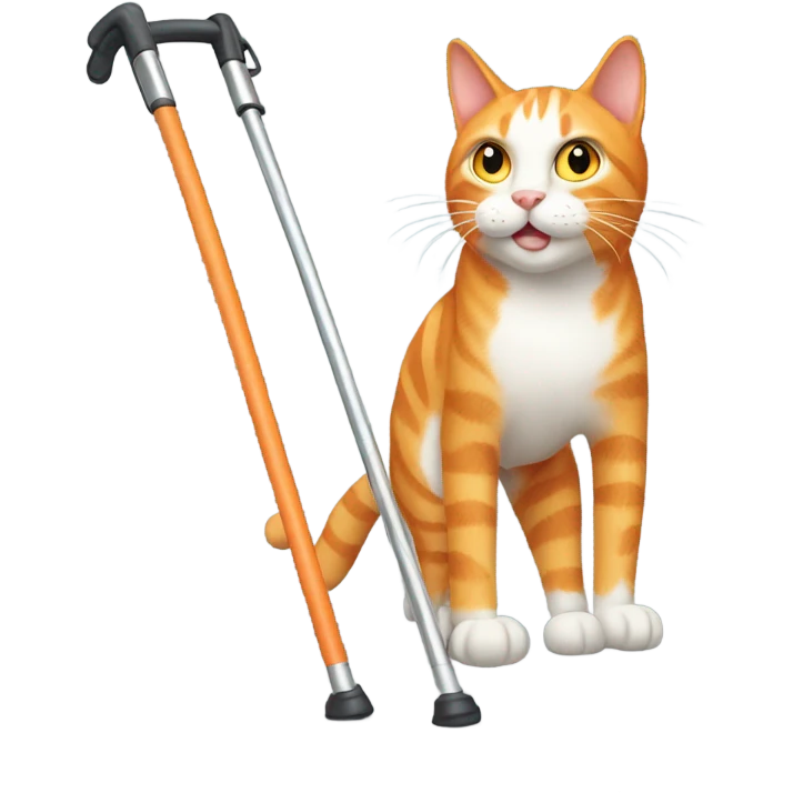 Orange cat on crutches  emoji