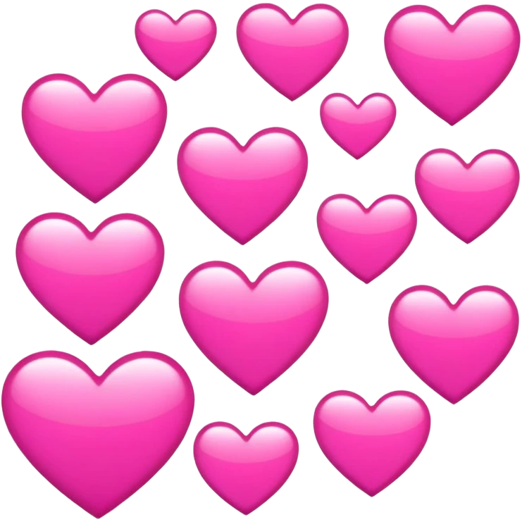 Pink heart stickers emoji