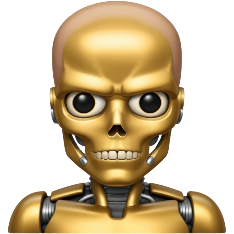 terminator with no hair gold silver bronze  emoji