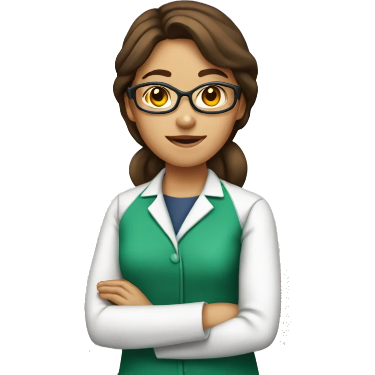 Female Chemist with brown hair emoji