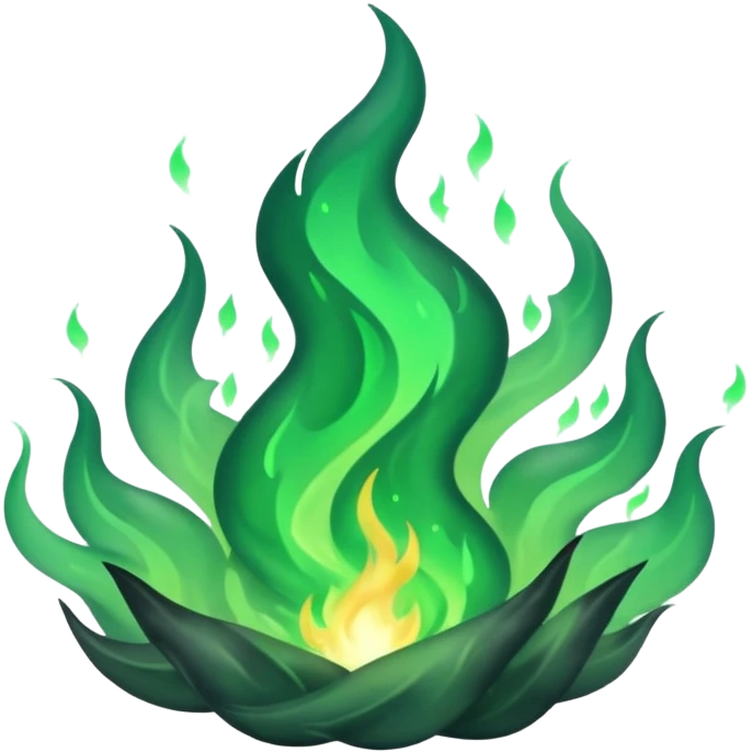 underworld with green flames emoji