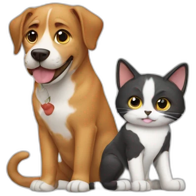 A cat with a dog emoji