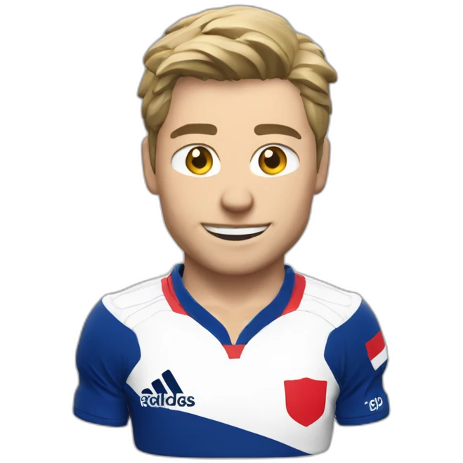 Antoine Dupont platine Rugby with French Shirt emoji