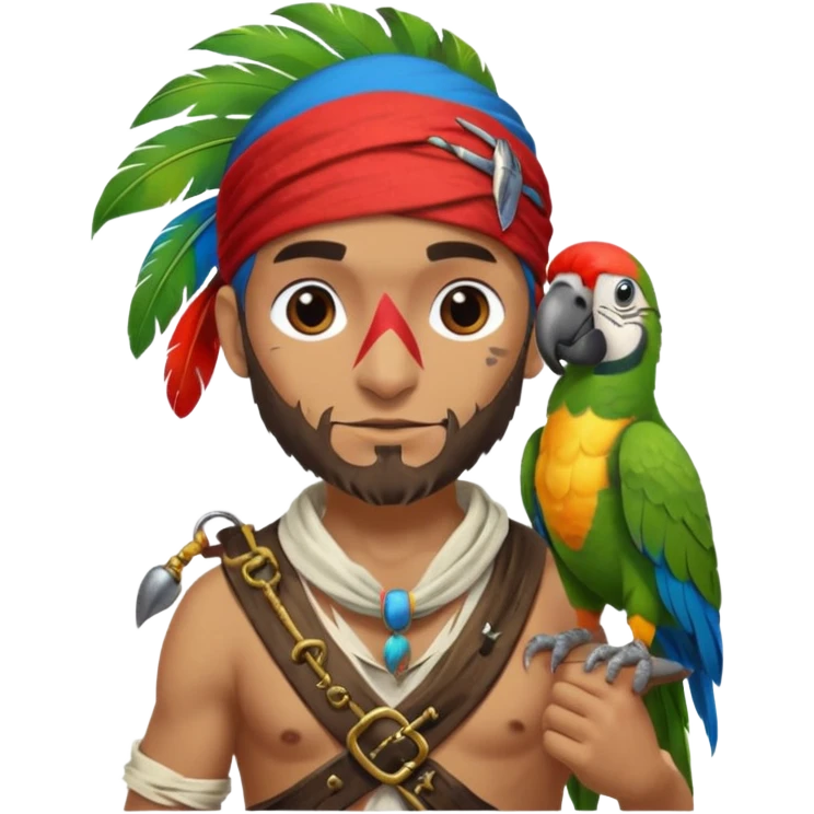 pirate and parrot emoji