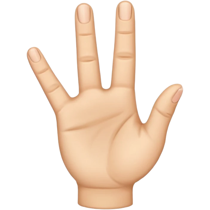 Palm facing hand with thumb index and middle finger out emoji