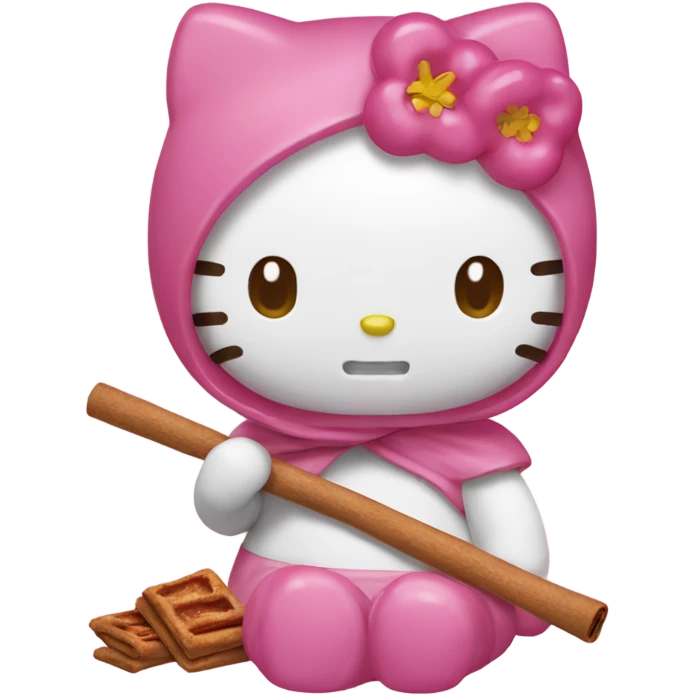 Hello kitty eating cinnamon  emoji