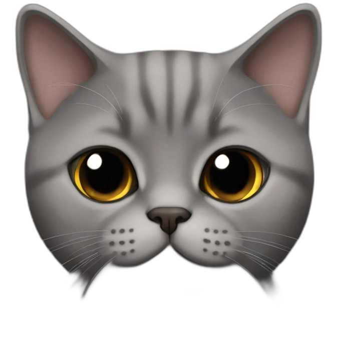 British shorthair cat dark brown color emoji