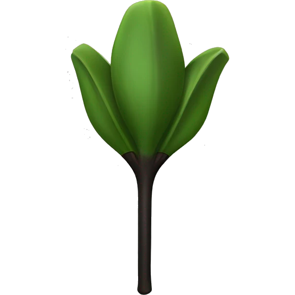 clove with black stem and green top rounded part emoji
