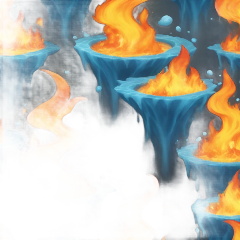 Water with fire emoji
