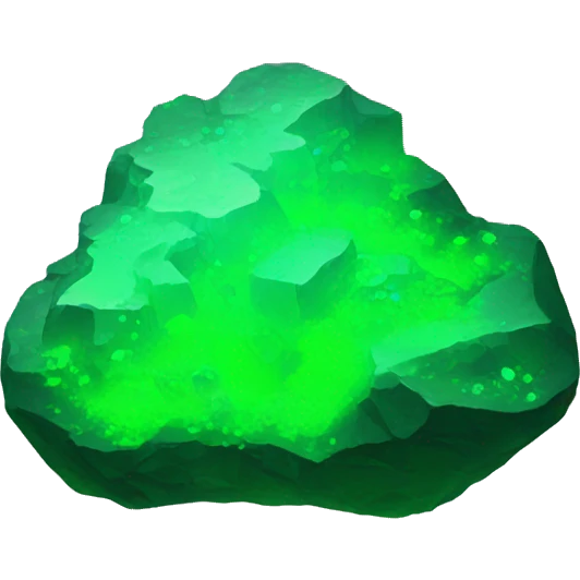 fluorescent green uranium-rock emoji