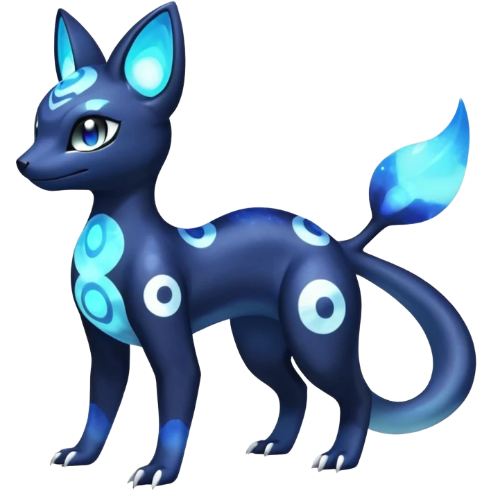 Nebulae Salandit-Meowstic-Umbreon-Fakémon-hybrid-creature (full body)  emoji