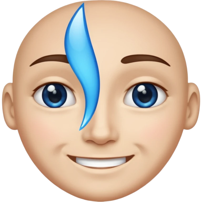 A face split diagonally: one half smiling, the other half with a blue tear.  emoji