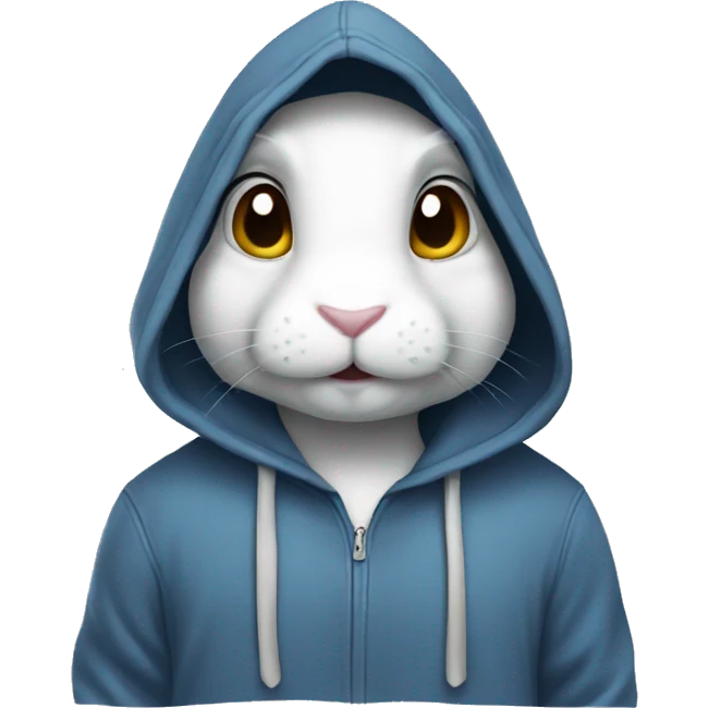 Rabbit wearing a hoodie  emoji