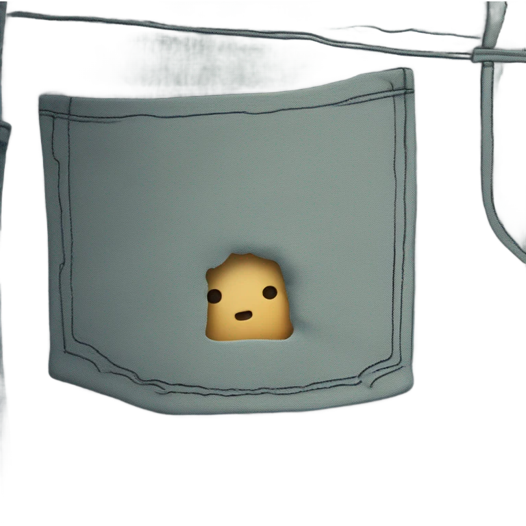 pants pocket with a tiny person sticking out of jt emoji
