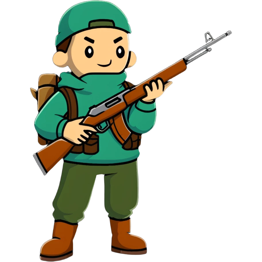 wilderness hunter with rifle emoji