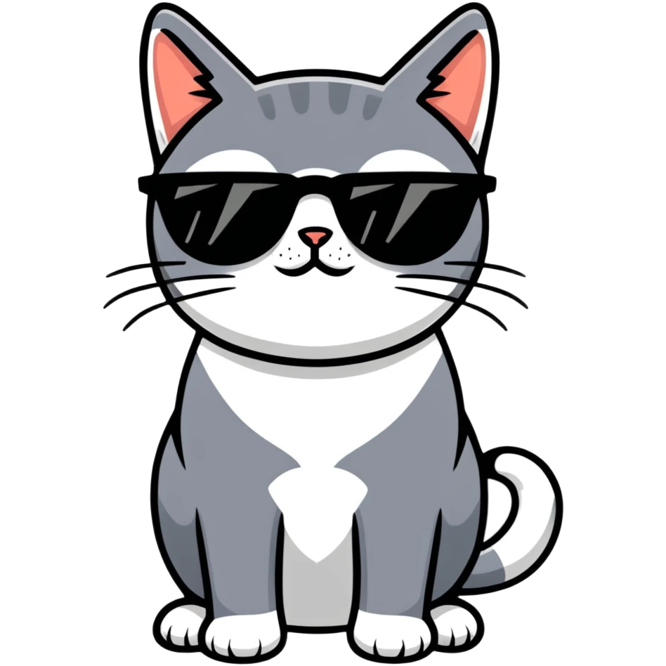 Cat with sunglasses emoji