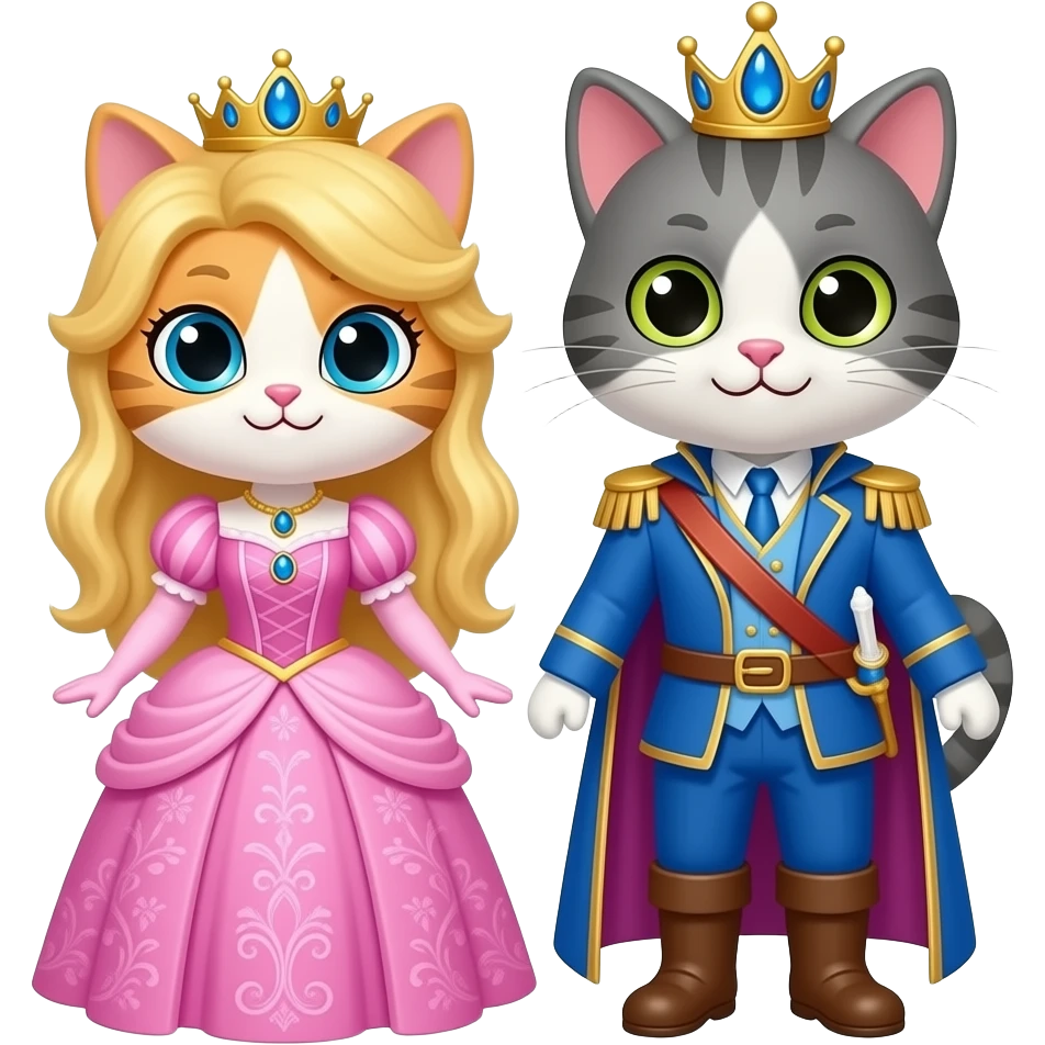 Princess cat with a prince cat emoji