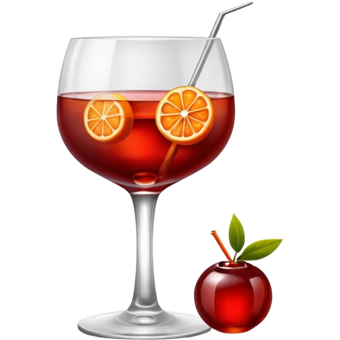 Ein Glas Negroni mit einer Kirsche als Deko emoji