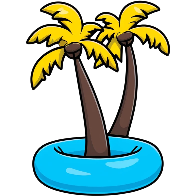 palm tree inflatable pool toy emoji