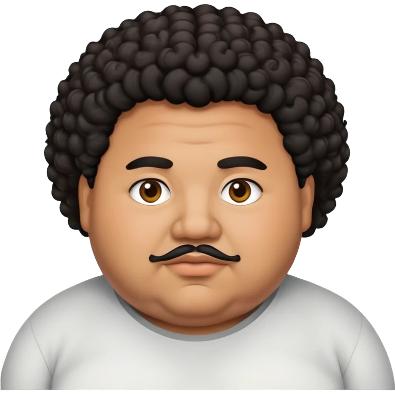 Fat Latino man with short curly hair emoji