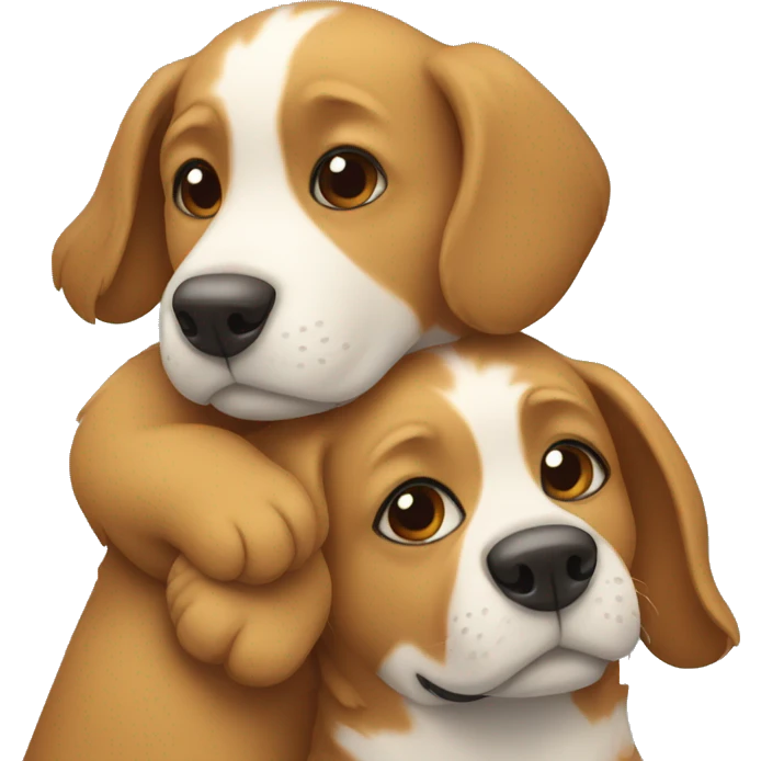 Two dogs are hugging emoji