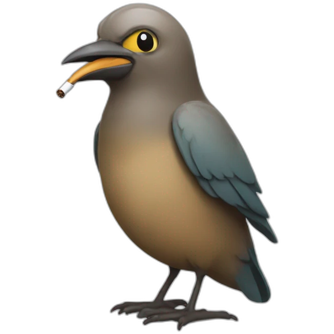homeless twitter bird smoking emoji