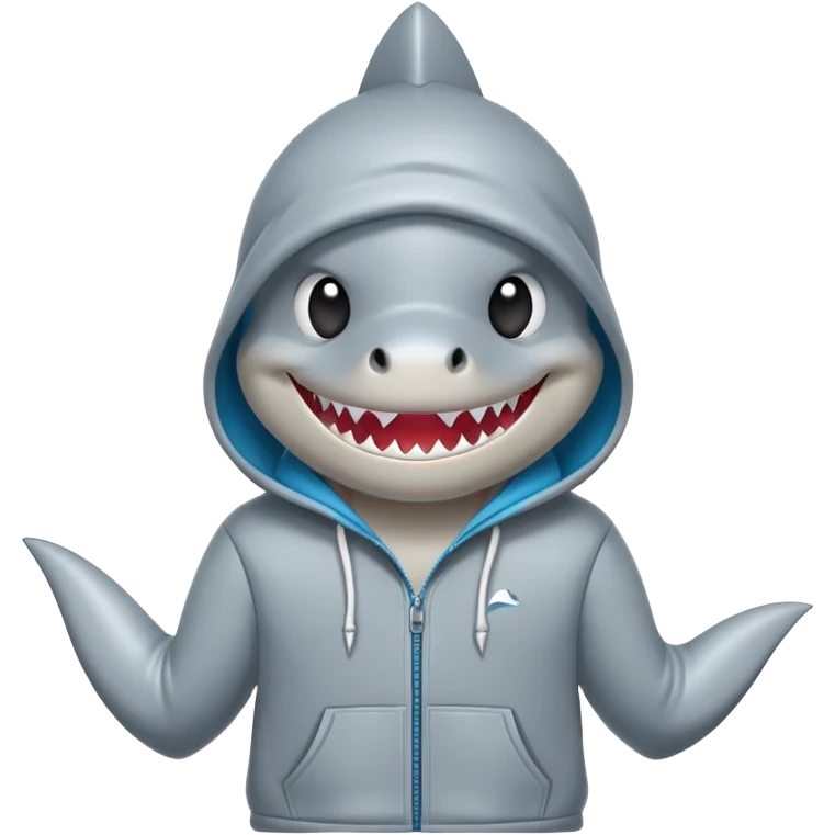 Shark wearing hoodie  emoji
