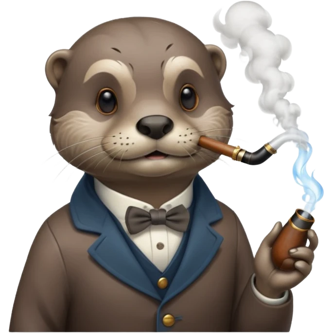 a otter smoking weed surrounded by fumes emoji