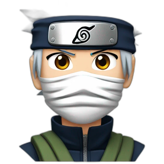 Naruto y Kakashi pelo blanco emoji