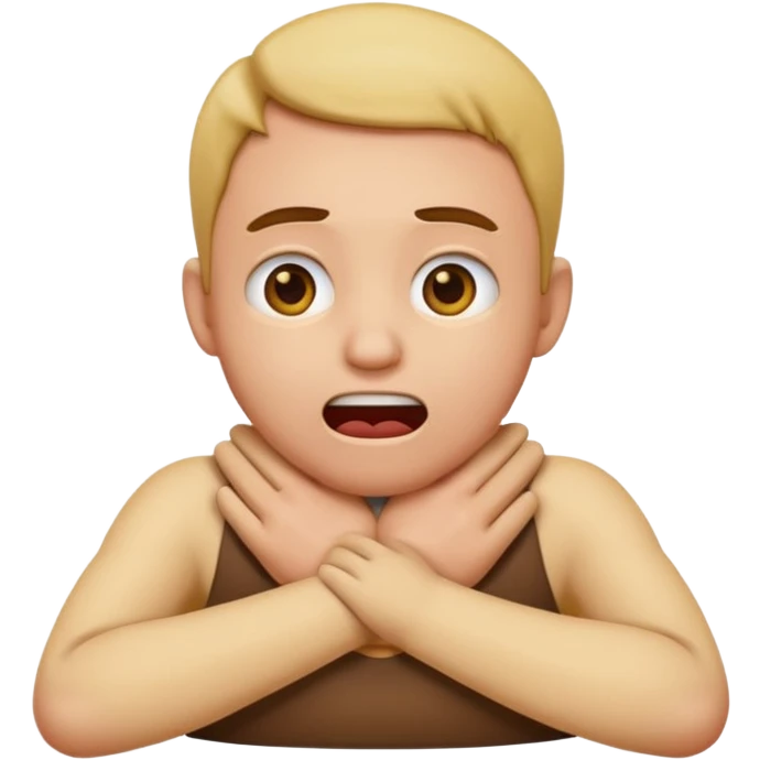 emoji chocking it’s self out with hands around neck emoji
