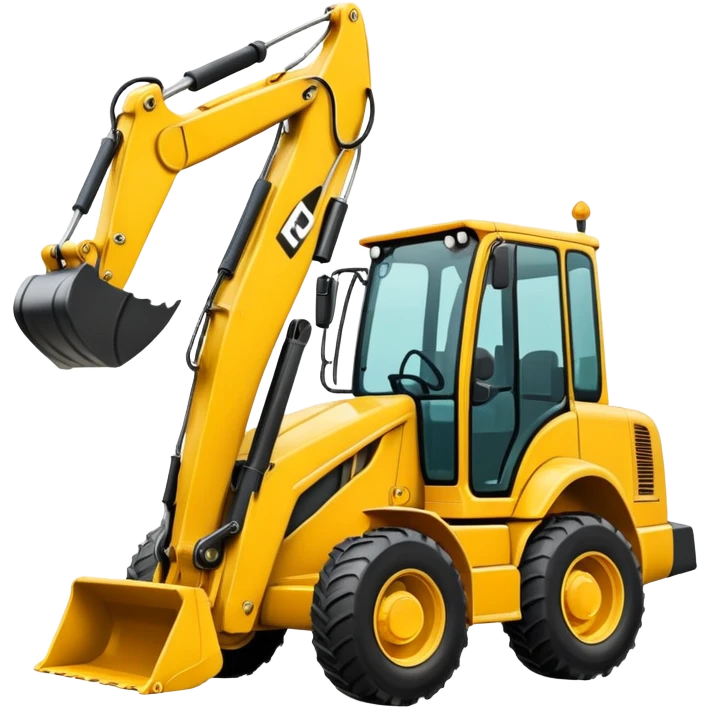 backhoe loader with a construction hat emoji