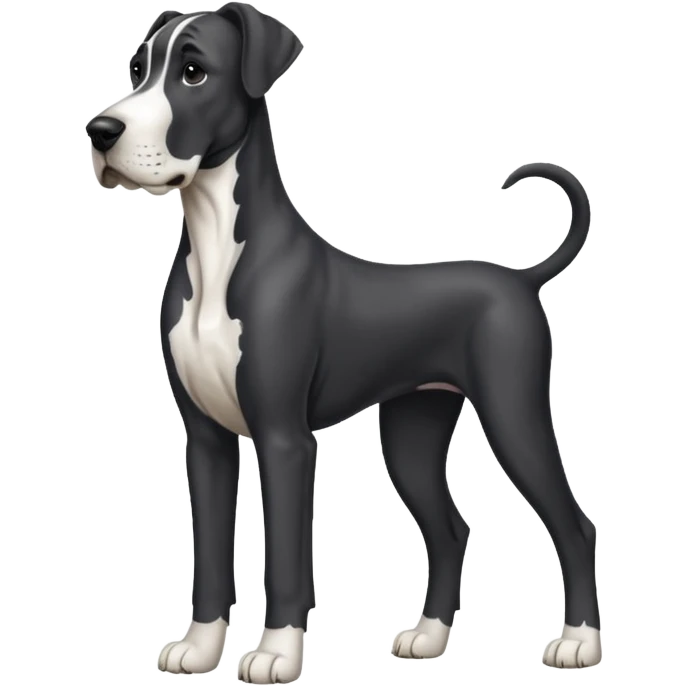 black and white great dane dog emoji
