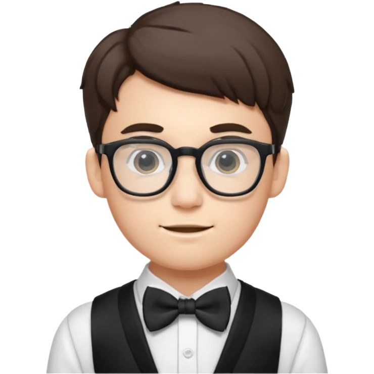 Nerdy specs boy  emoji with bow emoji