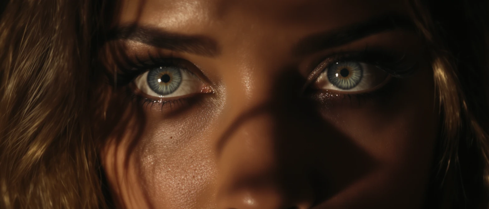 Extreme Closeup photo of a beautifull woman, cinematic light, 8K, very detailed, sharp emoji