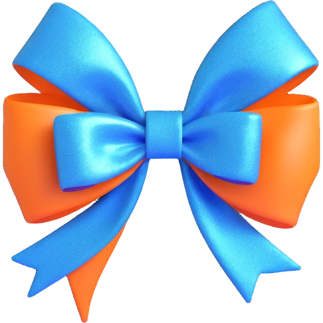 Blue sparkly bow emoji