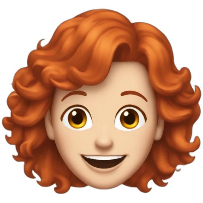 reba mcentire with red hair laughing emoji