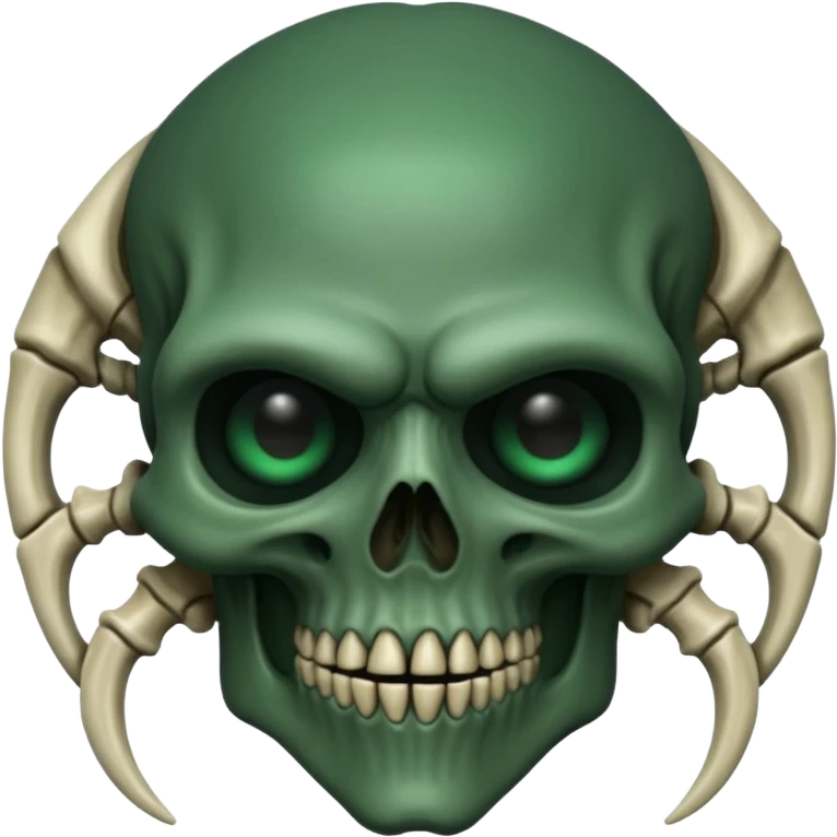 HR giger, wires dark green flesh undead sorcerer, head. bones and skin emoji