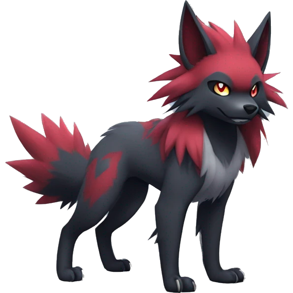 Cool Edgy Zorua-Zoroark-Mightyena full body emoji