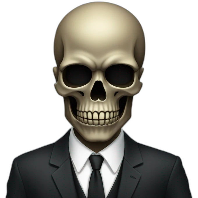 black skull in suit emoji