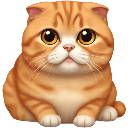 fat orange scottish fold cat emoji