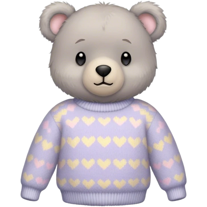 
gray teddy bear in a pastel sweater emoji