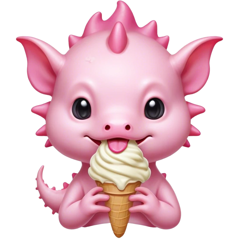 Axolotal eating ice cream  emoji