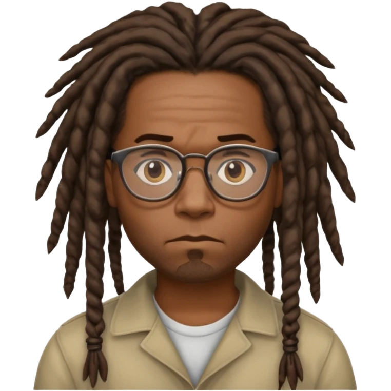 A dread head African American thug head only with glasses  emoji
