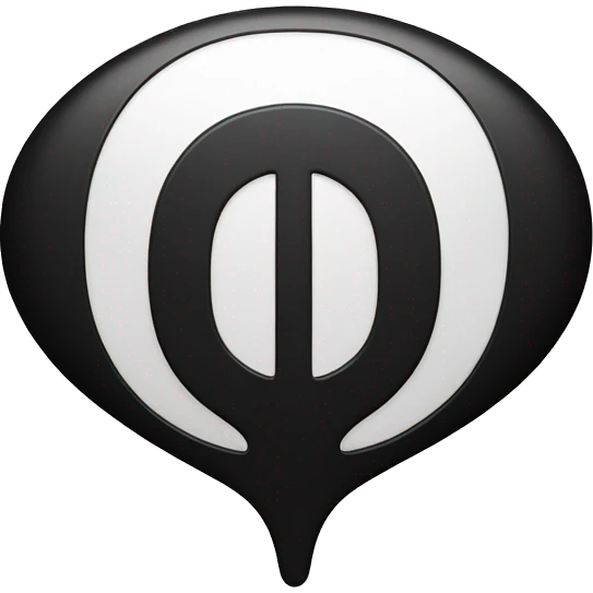 A black oval with a bold white "T" symbol in the center, featuring a vertical line that splits into two curved arms at the top, and two inward-curving black shapes below the arms.  Refer tata company logo emoji